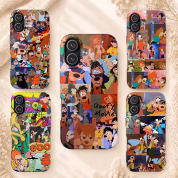 A Goofy Movie Phone Case, Retro 90s Cartoon Collage Cover for iPhone 17 16 15 14 & Samsung, Cute Max and Goofy Roxanne Phone Cover Gift
