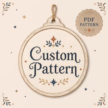 Custom Cross Stitch Pattern PDF, Personalized Embroidery Pattern From Photo, Custom Text Chart, Bespoke Stitch Design Download