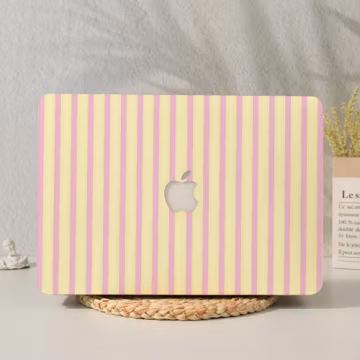 Pink and Yellow Stripes Laptop Case for MacBook Neo A18 Air 11/13/15 M1/M2,MacBook Pro 13/14/16,Air 13 A3240 Air 15 A3241 MacBook 2024/25/26