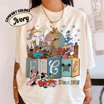 Mickey & Friends Epcot Center Since 1982 Shirt PNG, Disney Epcot World Tour Design, Epcot Travel Around The World, Family Gifts
