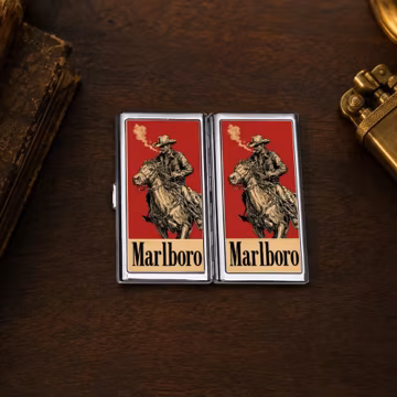 Marlboro Man Cigarette Case, Western Metal Wallet,Father's Day