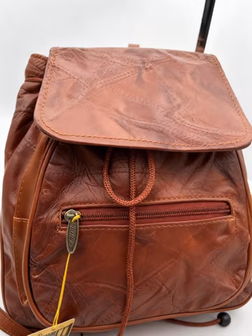 Tinder Genuine Leather Brown Backpack Purse Vintage Drawstring Travel Shoulder Bag for Women