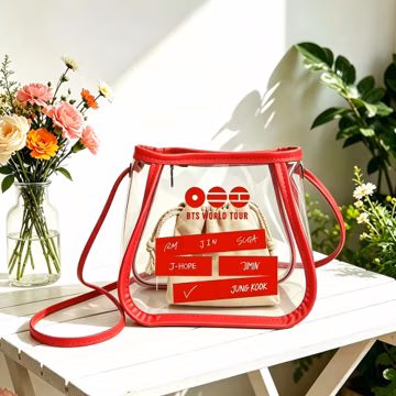BTS ARIRANG World Tour Clear Crossbody Bag, Stadium Approved Concert Bag, Kpop Fan Accessory