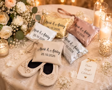 Custom Foldable Ballet Flats with Pouch, Personalized Party Flats, Bachelorette Gift, Bridesmaid Gift, Girls Trip Shoes, Dancing Flats