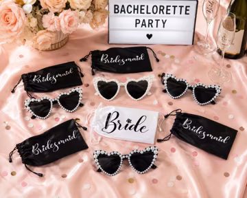 Bridesmaid Sunglasses, Pearl Heart Sunglasses, Bachelorette Party Favors, Bridesmaid Gifts, Bride Squad Sunglasses, Bach Party