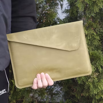 Minimalist Leather Laptop Envelope Sleeve for MacBook Neo Air Pro, Handmade Slim Protective Case, Office Travel Gift