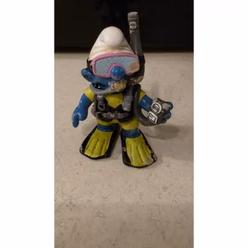 Smurfs 20466 Scuba Diver Smurf Vtg Figure Mask Snorkel Schleich PVC Figurine