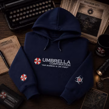 Umbrella Corporation Embroidered Sweatshirt Hoodie, Resident Evil Gamer Gift
