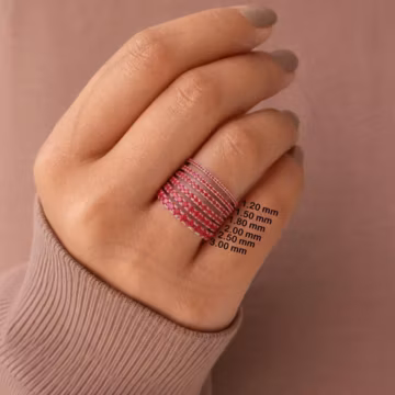 Pink Eternity Band Ring, Pink CZ Diamond Wedding Band, Pink Gemstone Pave Ring, Stackable Promise Ring, 925 Sterling Silver Band for Women