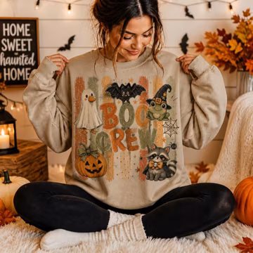 Boo Crew PNG Halloween Boo Crew t-shirt design, Cute Ghost T-Shirt, Witch Frog Shirt, Pumpkin PNG cute Raccoon Halloween png design
