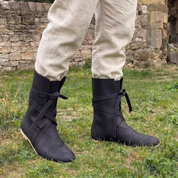 Renaissance Festival Boots for Him | Medieval Viking LARP Boots for Pirate Style | PU Leather Lace Up Boots | Costume Gift Idea