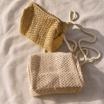Handwoven Straw Crossbody Bag, Lightweight Summer Woven Purse, Minimalistic Mini Shoulder Bag