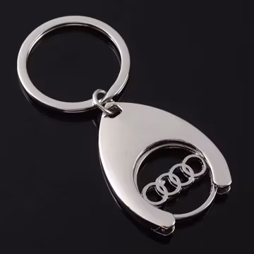 Audi car logo metal keychain coin key ring