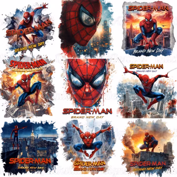 Spider-Man Brand New Day PNG Bundle, Spider Cartoon PNG, Comic Book Hero Design, Action Comic Graphic, Superhero Inspired Art, City Skyline