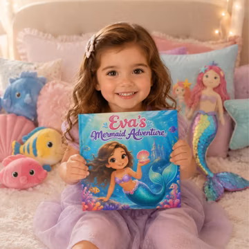 Personalized Mermaid Story Book Custom Photo Name Girl Under Sea Adventure Keepsake Memory Gift