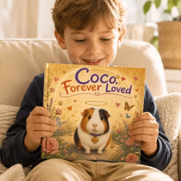 Guinea Pig Personalized Pet Memorial Book Custom Photo Name Forever Loved Loss Keepsake Gift