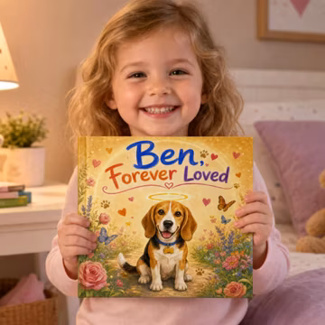 Dog Personalized Pet Memorial Book Custom Photo Name Forever Loved Pet Loss Keepsake Gift