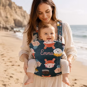 Personalized Embroidered Baby Carrier, Custom Name Front Sling, Soft Padded Infant Carrier