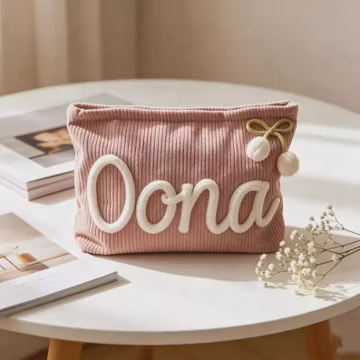 Versatile Corduroy Zipper Toiletry Makeup Bag in Assorted Colors, Personalized Travel Toiletry Cosmetic Bag,Portable Travel Case