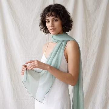 Sheer Crinkled Chiffon Long Scarf Solid Color Lightweight Wrap for Summer Weddings