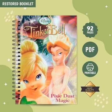 Pixie Dust Magic Tinker Bell Coloring Book PDF | Deluxe Printable Coloring Book | Restored Digital Download | Disney Fairy Coloring Pages