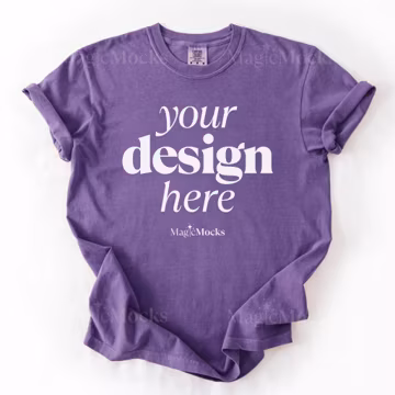 GRAPE Flatlay Comfort Colors 1717 Tshirt Mockup C1717 | Flat Lay T-Shirt Mock-up | Real Shirt White Background | Washed Out Trendy Vintage