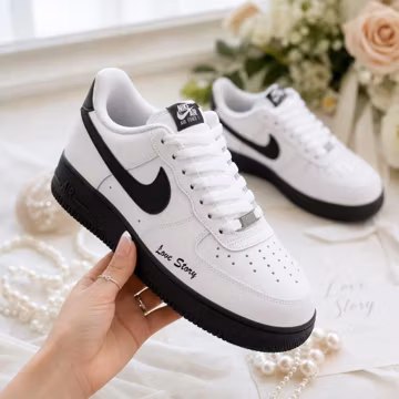 Personalized Groom Sneakers: Custom Wedding Shoes, Black & White Design