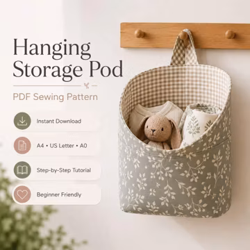Hanging Storage Pod Sewing Pattern PDF | Beginner Friendly Basket (Digital Download)