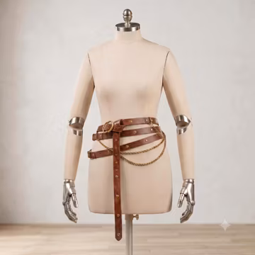 Metal Chain Belt with Dangling Cross | Medieval Renaissance Waist Accessory