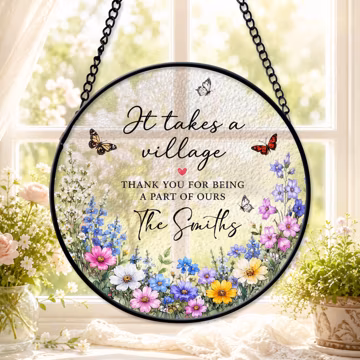 Personalized Appreciation Glass Suncatcher, Custom Family Thank You Gifts, Teacher Gifts, Mentor Gifts, Appreciation Gifts