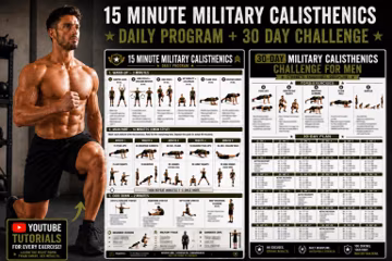 Military Calisthenics Workout Bundle | 15 Min Daily Program + 30 Day Challenge + Video Tutorials