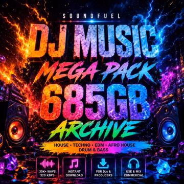 DJ Music Mega Pack – 685GB Archive (House, Techno, EDM, Drum & Bass) (Instant Download)