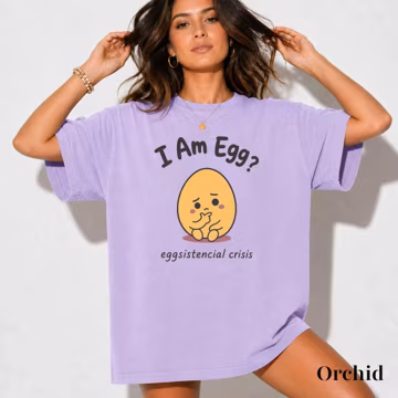 I Am Egg Eggsistencial Crisis T-Shirt | Funny Egg Pun Tee | Existential Food Humor Shirt | Foodie Gift