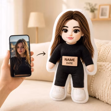 Personalized Doll from Picture,Custom Stuffed Plush with EngravedName,Couple Gift,WeddingAnniversary Gift,UniqueKeepsake,Custom Family Dolls