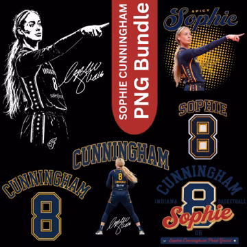 Sophie Cunningham PNG Design Bundle, Female Athlete Graphic, Sports Fan Digital File, Distressed T-Shirt Sublimation Art Download