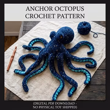 Anchor the Octopus Crochet Pattern | Giant Octopus Amigurumi (PDF Digital Download)