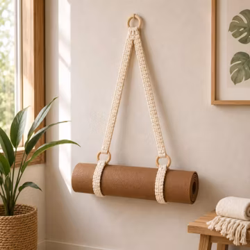 Macrame Yoga Mat Holder Pattern, Modern Macrame, Yoga Gift, Blanket Holder, Yoga Mat Strap, Step by Step TUTORIAL Download