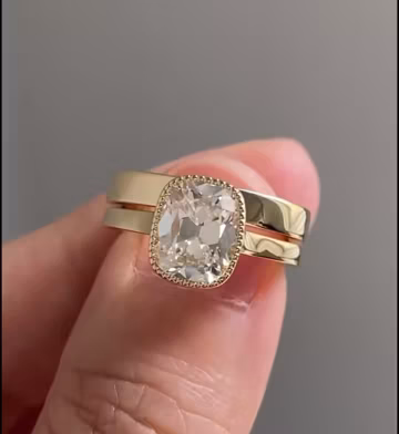 3CT Cushion Cut Moissanite Hidden Halo Engagement Ring, 14K Gold Wedding Band For Women Christmas Gift For Her, Halloween Gift