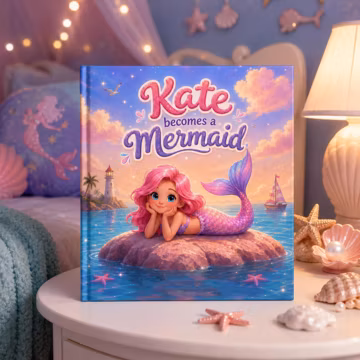 Custom Name Story Mermaid Book for Girls, Magical Ocean Adventure, Child Becomes a Mermaid, Unique Personalized Kids Gift