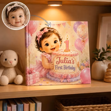 Personalized 1st Birthday Storybook, Custom Baby Book, 1 Year Old Milestone Gift for Girl Boy from Aunt Grandma