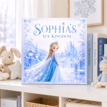 Personalized Ice Princess Storybook, Custom Name Winter Fairy Tale Book, Ice Kingdom Birthday Gift for Girls, Snow Magic Adventure Book
