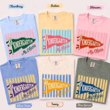 Kindergarten Teacher Comfort Colors Shirt, Kindergarten Team Tees, Kinder Crew Shirt, Back To School Teacher Tee, Pre-K Teacher Gift