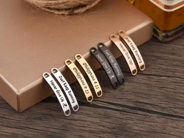 Personalised Metal Shoe Tags: Marathon Gift Idea, Track Team Gift