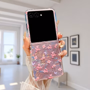 Pink Shell Floral Phone Case for Motorola Razr