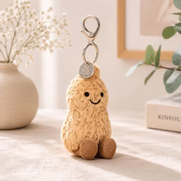 Jellycat Amuseables Peanut Plush Bag Charm –Keychain for Bags, Backpacks & Accessories