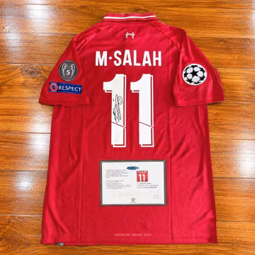 SIGNED MUHAMMAD Salah Jersey, Liverpool Football Shirt, Autographed Soccer Jersey, Red Football Memorabilia, Sports Collectible Gift