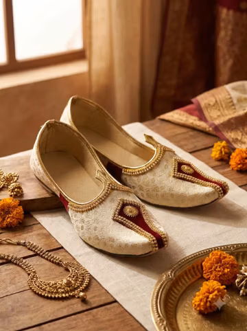 Men's Wedding Jutti Mojari | Embroidered Ethnic Slip-On Shoes