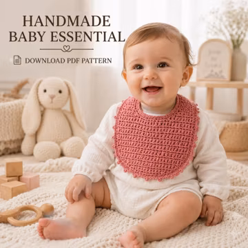 Crochet Baby Bib Pattern PDF, Crochet Baby Feeding Bib Pattern PDF, Textured Newborn Feeding Bib, Beginner Digital Download