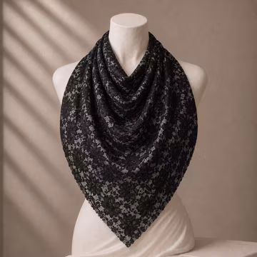 Black Floral Lace Scarf Shawl, Sheer Lace Wrap, Elegant Women’s Evening Scarf, Romantic Floral Shawl, Vintage Style Black Lace Accessory