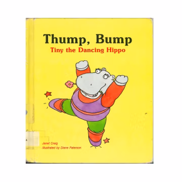 vintage childrens easy beginner reader hippopotamus ballerina dance book Thump Bump Tiny the Dancing Hippo